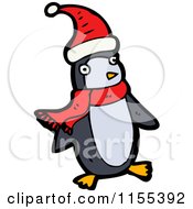 Cartoon Of A Christmas Penguin Royalty Free Vector Illustration