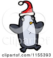 Cartoon Of A Christmas Penguin Royalty Free Vector Illustration