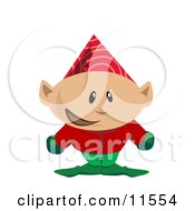 Poster, Art Print Of Christmas Elf In A Party Hat