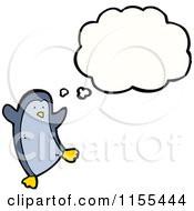 Cartoon Of A Thinking Penguin Royalty Free Vector Illustration