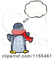 Poster, Art Print Of Thinking Penguin With A Scarf