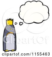 Cartoon Of A Thinking King Penguin Royalty Free Vector Illustration