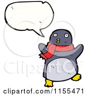 Poster, Art Print Of Talking Penguin Wearing A Scarf