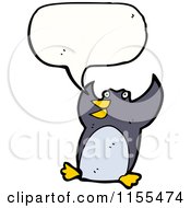 Cartoon Of A Talking Penguin Royalty Free Vector Illustration