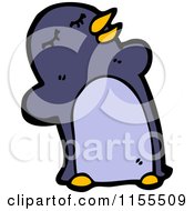 Cartoon Of A Purple Penguin Royalty Free Vector Illustration