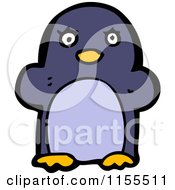 Cartoon Of A Purple Penguin Royalty Free Vector Illustration