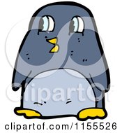 Cartoon Of A Blue Penguin Royalty Free Vector Illustration