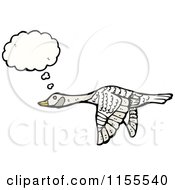Cartoon Of A Thinking Goose Royalty Free Vector Illustration by lineartestpilot