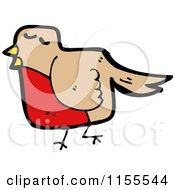 Cartoon Of A Robin Bird Royalty Free Vector Illustration by lineartestpilot