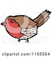 Cartoon Of A Robin Bird Royalty Free Vector Illustration by lineartestpilot