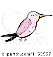 Cartoon Of A Pink Hummingbird Royalty Free Vector Illustration by lineartestpilot
