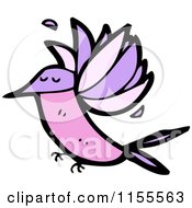 Cartoon Of A Pink Hummingbird Royalty Free Vector Illustration by lineartestpilot