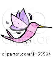 Cartoon Of A Pink Hummingbird Royalty Free Vector Illustration