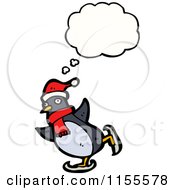 Poster, Art Print Of Thinking Ice Skating Christmas Penguin