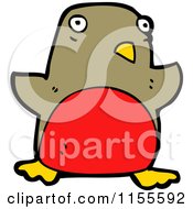 Cartoon Of A Red Chested Robin Royalty Free Vector Illustration by lineartestpilot