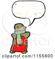 Poster, Art Print Of Thinking Robin Wearing A Scarf