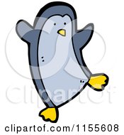 Cartoon Of A Blue Penguin Royalty Free Vector Illustration