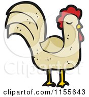 Cartoon Of A Brown Chicken Royalty Free Vector Illustration