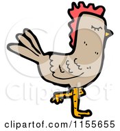 Cartoon Of A Brown Chicken Royalty Free Vector Illustration by lineartestpilot