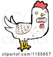 Cartoon Of A White Chicken Royalty Free Vector Illustration by lineartestpilot