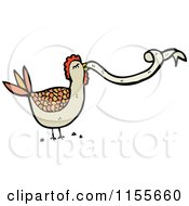 Poster, Art Print Of Brown Chicken With A Ribbon