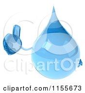 3d Water Droplet Holding A Thumb Up 1