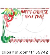 Happy Chinese New Year Greeting And Snake Border