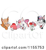 Poster, Art Print Of Valentines Day Cats Giving Candy And Flowers To A Female