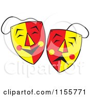 Poster, Art Print Of Red And Yellow Comedy And Drama Theater Masks
