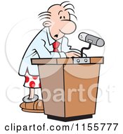 Confused Speaker At A Podium In His Boxers