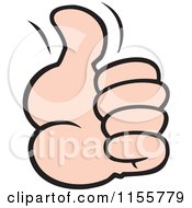 Cartoon Of A Hand Holding A Thumb Up Royalty Free Vector Illustration