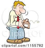 Cartoon Of A Broke Man Opening An Empty Wallet Royalty Free Vector Illustration by Johnny Sajem