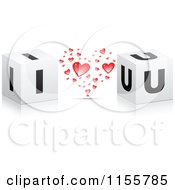 Clipart Of 3d Cubes And Hearts Spelling I Heart U Royalty Free Vector Illustration