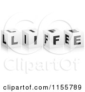 Clipart Of 3d LIFE Cubes Royalty Free Vector Illustration