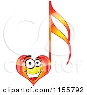 Poster, Art Print Of Happy Red Heart Music Note
