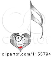 Poster, Art Print Of Happy Silver Heart Music Note