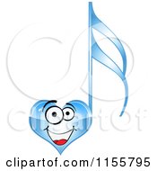 Poster, Art Print Of Happy Blue Heart Music Note