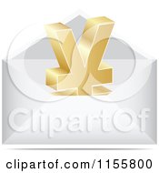 Clipart Of A 3d Gold Yen Symbol Letter In An Envelope Royalty Free Vector Illustration by Andrei Marincas