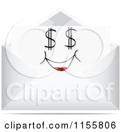 Clipart Of A Dollar Face Letter In An Envelope Royalty Free Vector Illustration