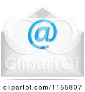 Clipart Of An Arobase Email Letter In An Envelope Royalty Free Vector Illustration by Andrei Marincas