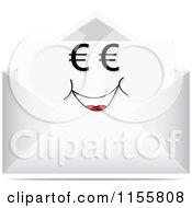 Clipart Of An Euro Face Letter In An Envelope Royalty Free Vector Illustration