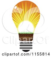 Poster, Art Print Of Lightbulb With Sun Rays