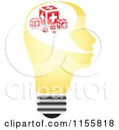 Poster, Art Print Of Yellow Lightbulb Head With Help Boxes