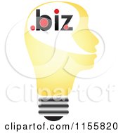 Poster, Art Print Of Yellow Lightbulb Head With Dot Biz
