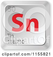 Poster, Art Print Of 3d Red And Silver Tin Chemical Element Keyboard Button