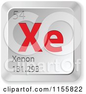 Poster, Art Print Of 3d Red And Silver Xenon Chemical Element Keyboard Button