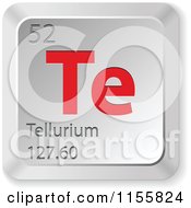 3d Red And Silver Tellurium Chemical Element Keyboard Button