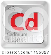 Poster, Art Print Of 3d Red And Silver Cadmium Chemical Element Keyboard Button