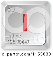 Poster, Art Print Of 3d Red And Silver Iodine Chemical Element Keyboard Button