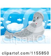 Poster, Art Print Of Cute Gray Seal On Arctic Ice